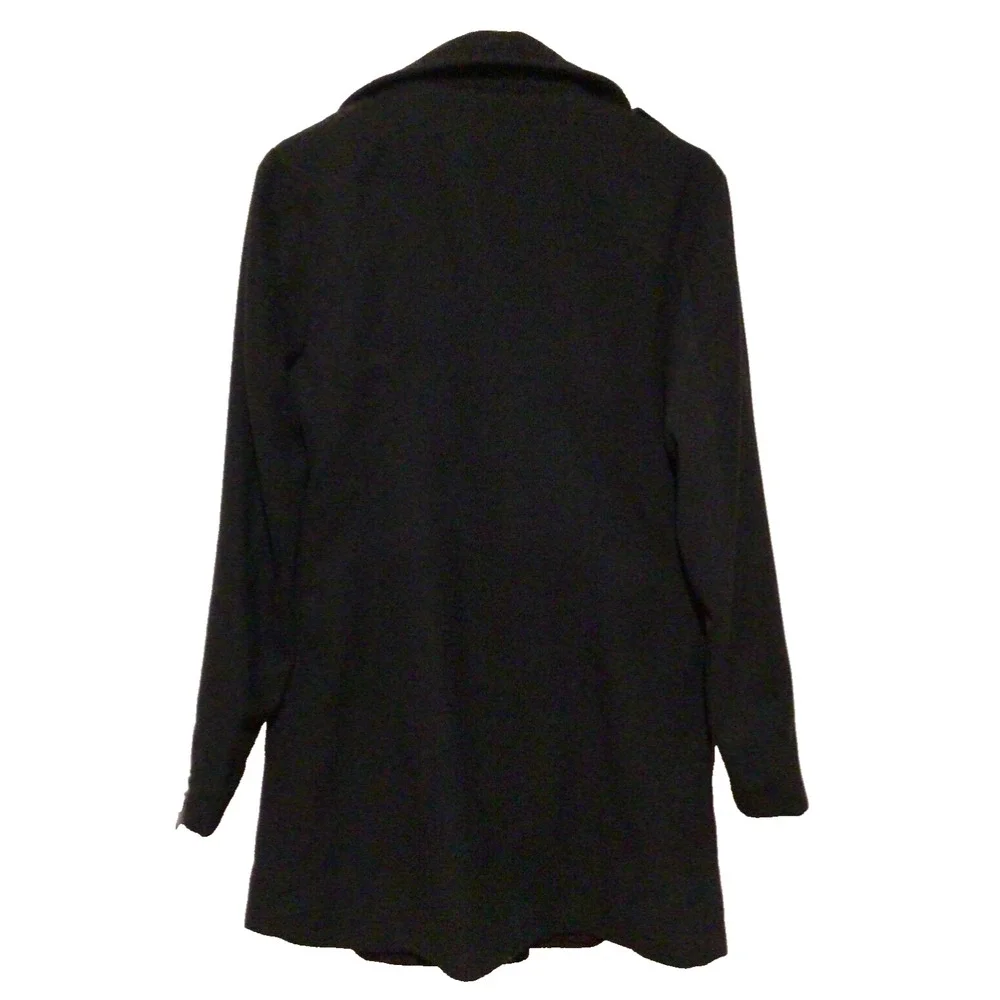 BCX Women’s Black Corduroy Double Breasted Pea Coat Jacket Size Medium